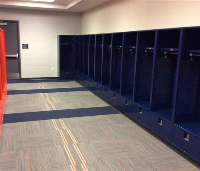 Carpet cleaned in Denver Broncos Locker room