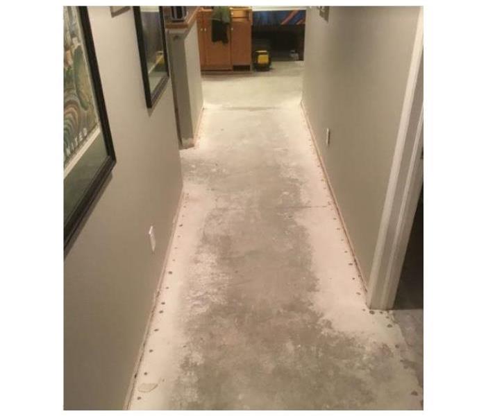 pulled carpet  drying concrete floors