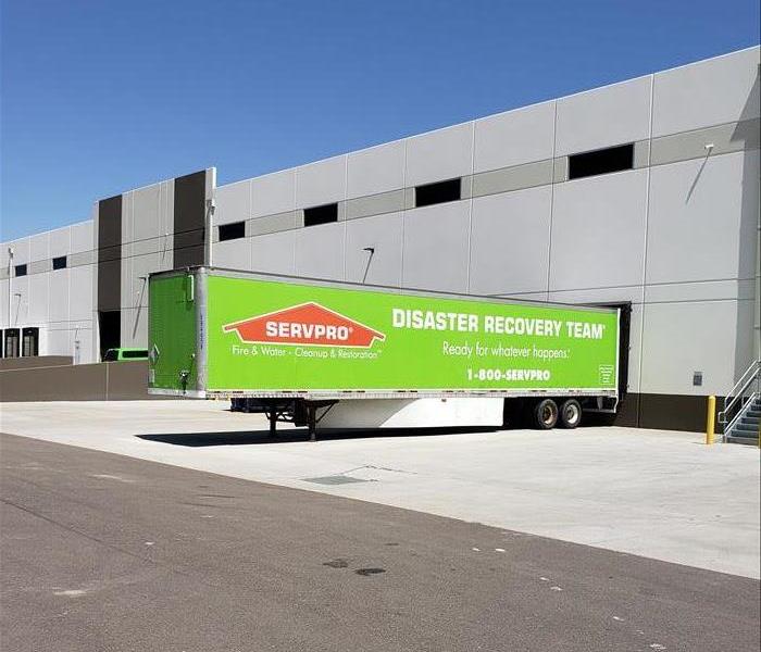 Large green SERVPRO  semi trailer 